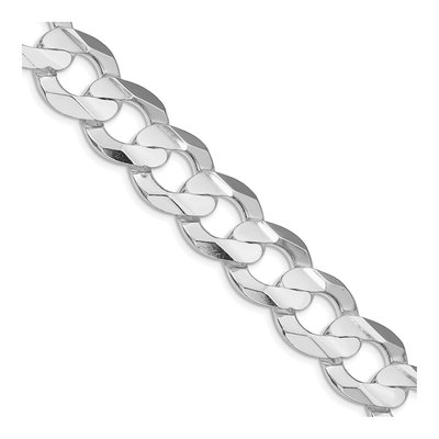 Sterling Silver 15.75mm Concave Beveled Curb Chain