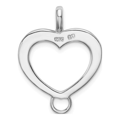 Sterling Silver Open Heart Carrier Pendant – view 4