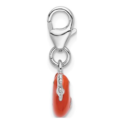 Sterling Silver Bird Clover Enamel Charm – view 3