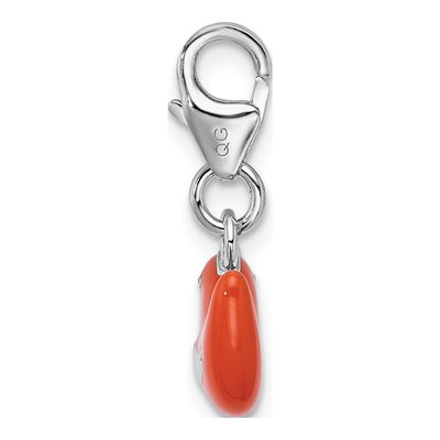 Sterling Silver Bird Clover Enamel Charm – view 4