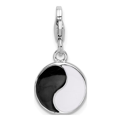 Sterling Silver Crystal Yin Yang Charm – view 4