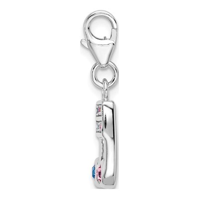 Sterling Silver Crystal Music Note Charm – view 3