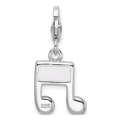 Sterling Silver Crystal Music Note Charm – view 4