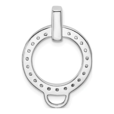 Sterling Silver CZ Open Circle Holder Pendant – view 4