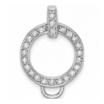 Sterling Silver CZ Open Circle Holder Pendant