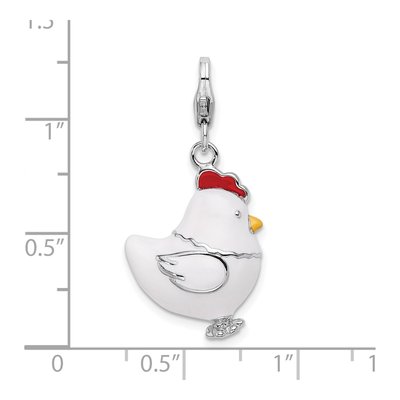 Sterling Silver Chicken Charm – view 6