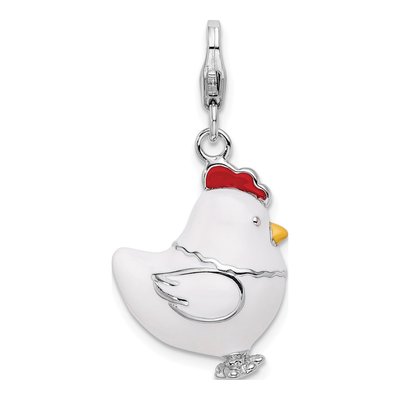 Sterling Silver Chicken Charm