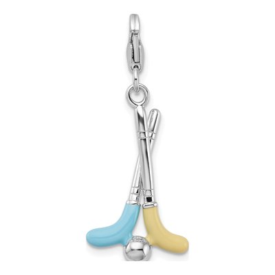 Sterling Silver Crystal Golf Clubs Charm – view 4