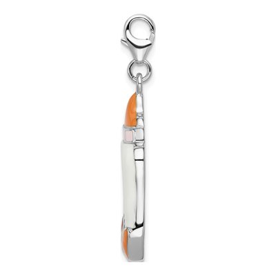 Sterling Silver Enameled Baby Picture Frame Charm – view 3