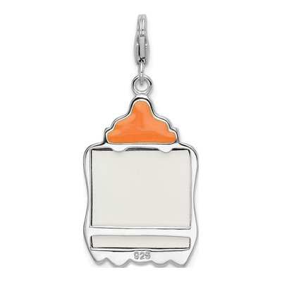 Sterling Silver Enameled Baby Picture Frame Charm – view 4