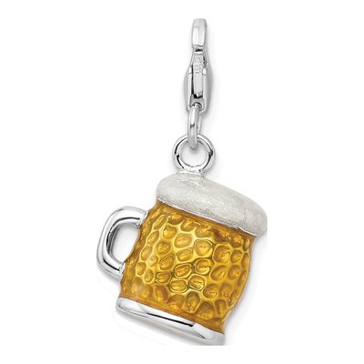 Sterling Silver 3-D Enamel Beer Mug Charm – view 4