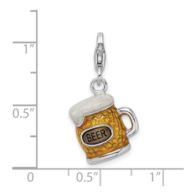 Sterling Silver 3-D Enamel Beer Mug Charm – view 5