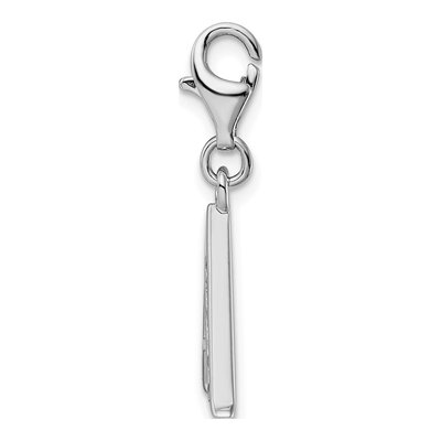 Sterling Silver CZ Letter A Charm – view 3