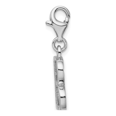 Sterling Silver CZ Letter B Charm – view 3