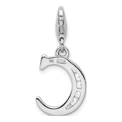 Sterling Silver CZ Letter C Charm – view 4