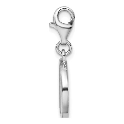 Sterling Silver CZ Letter D Charm – view 3