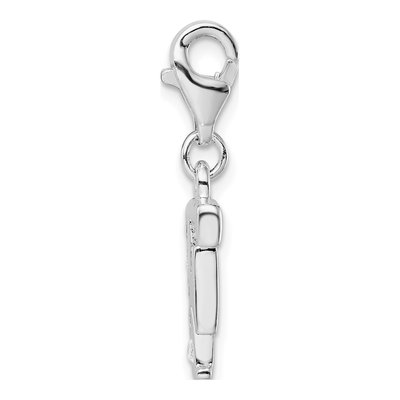 Sterling Silver CZ Letter F Charm – view 3