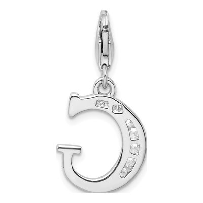 Sterling Silver CZ Letter G Charm – view 4