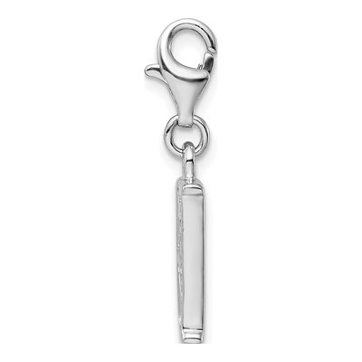 Sterling Silver CZ Letter H Charm – view 3