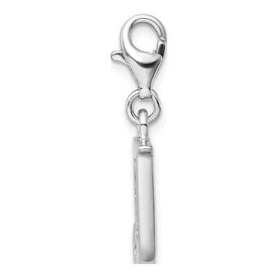 Sterling Silver CZ Letter J Charm – view 3