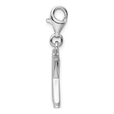 Sterling Silver CZ Letter K Charm – view 3