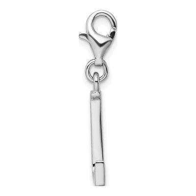 Sterling Silver CZ Letter L Charm – view 3
