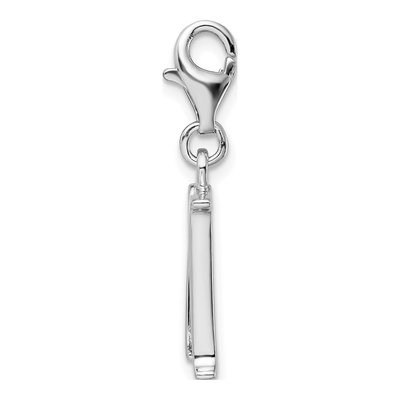 Sterling Silver CZ Letter M Charm – view 3