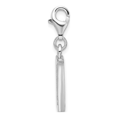 Sterling Silver CZ Letter N Charm – view 3
