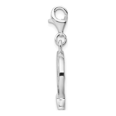 Sterling Silver CZ Letter Q Charm – view 3
