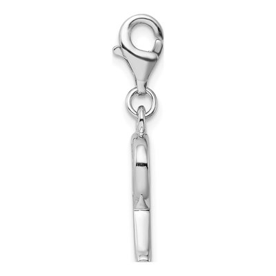 Sterling Silver CZ Letter R Charm – view 3