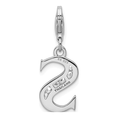 Sterling Silver CZ Letter S Charm – view 4