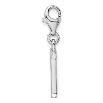 Sterling Silver CZ Letter T Charm – view 3
