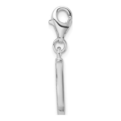 Sterling Silver CZ Letter U Charm – view 3