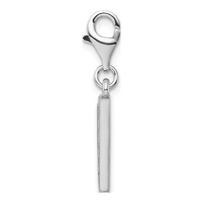 Sterling Silver CZ Letter V Charm – view 3