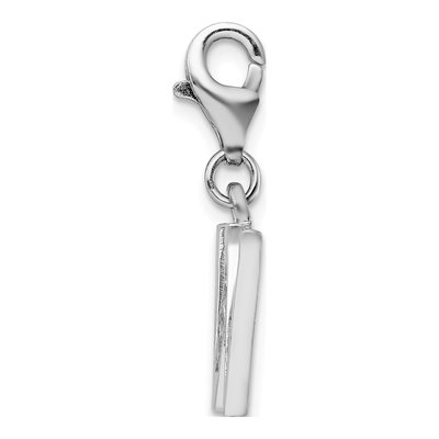 Sterling Silver CZ Letter W Charm – view 3