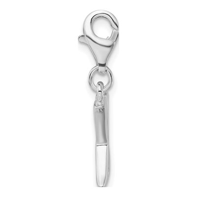 Sterling Silver CZ Letter X Charm – view 3