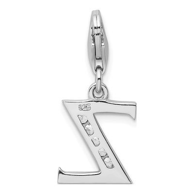 Sterling Silver CZ Letter Z Charm – view 4