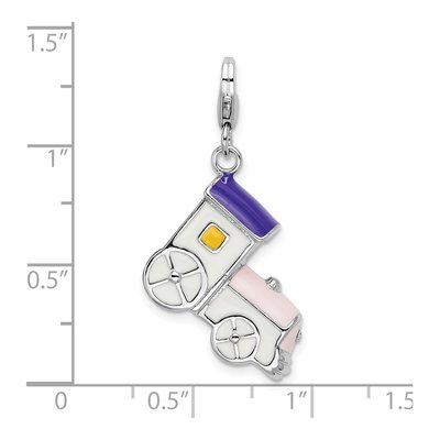 Sterling Silver 3-D Enameled Train Charm – view 6