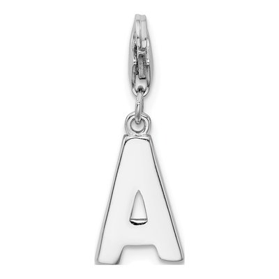 Sterling Silver CZ Letter A Charm – view 4