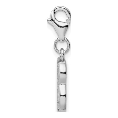 Sterling Silver CZ Letter B Charm – view 3