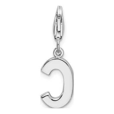 Sterling Silver CZ Letter C Charm – view 4