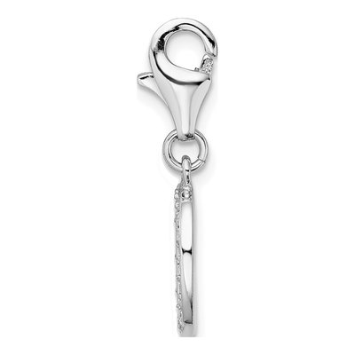 Sterling Silver CZ Letter D Charm – view 3