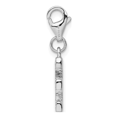 Sterling Silver CZ Letter E Charm – view 3