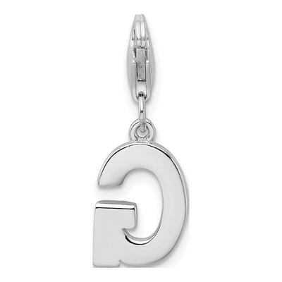 Sterling Silver CZ Letter G Charm – view 4
