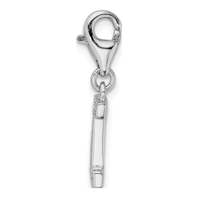 Sterling Silver CZ Letter I Charm – view 3