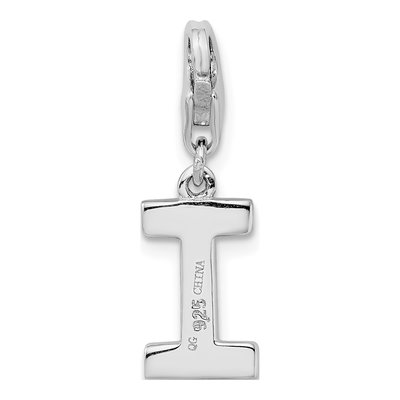 Sterling Silver CZ Letter I Charm – view 4