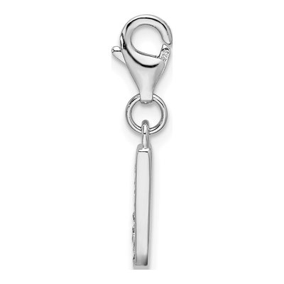 Sterling Silver CZ Letter J Charm – view 3