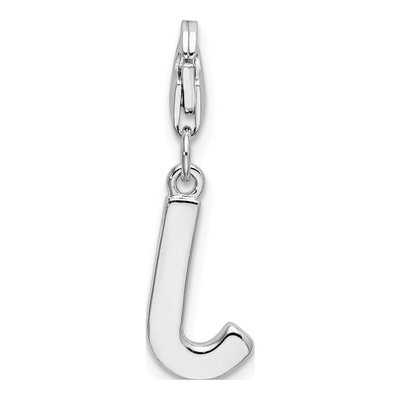 Sterling Silver CZ Letter J Charm – view 4