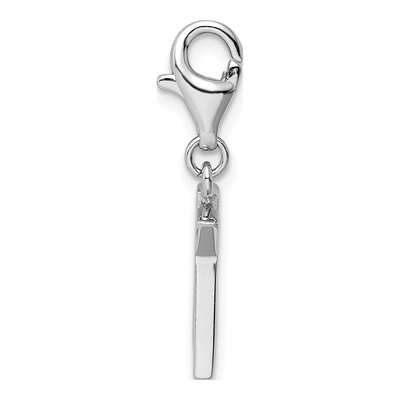 Sterling Silver CZ Letter K Charm – view 3