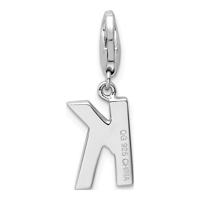Sterling Silver CZ Letter K Charm – view 4